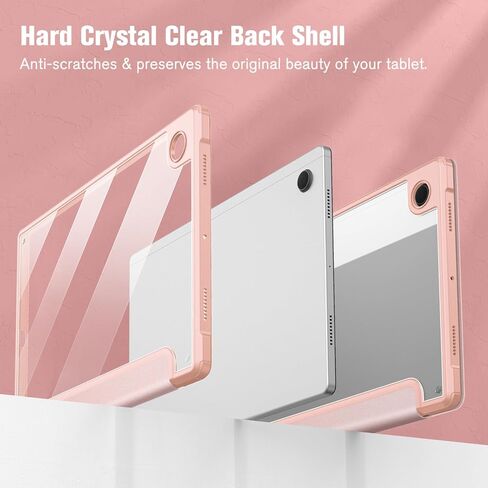 Fintie Hybrid Slim Case for Samsung Galaxy Tab A8 10.5 Inch 2022 Model (SM-X200/X205/X207), Shockproof Cover with Clear Transparent Back Shell, Auto Wake/Sleep, Black in Saudi Arabia