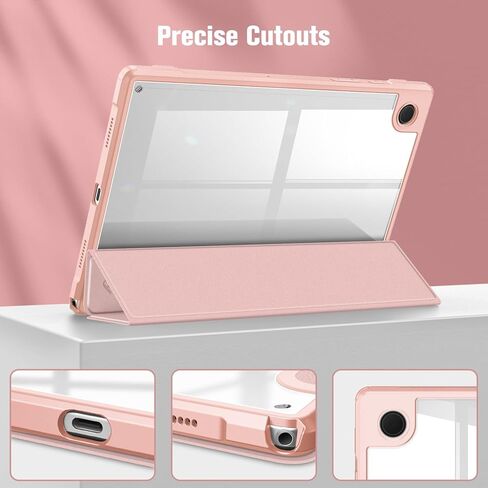 Fintie Hybrid Slim Case for Samsung Galaxy Tab A8 10.5 Inch 2022 Model (SM-X200/X205/X207), Shockproof Cover with Clear Transparent Back Shell, Auto Wake/Sleep, Black in Saudi Arabia