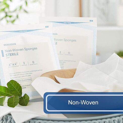 McKesson Non-Woven Sponges, Sterile, 6-Ply, Polyester/Rayon, 4 in x 4 in, 2 Per Pack, 25 Packs, 50 Total in Saudi Arabia