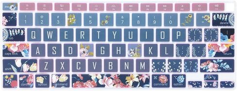 Keyboard Cover Protector for 2020 Apple MacBook Air 13.3 inch (Model: A2179, A2337 M1 Chip, US Layout) with Touch ID, Silicone Skin Keyboard Protector with Floral Design, Red Flower in Kuwait