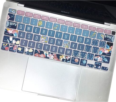Keyboard Cover Protector for 2020 Apple MacBook Air 13.3 inch (Model: A2179, A2337 M1 Chip, US Layout) with Touch ID, Silicone Skin Keyboard Protector with Floral Design, Red Flower in Kuwait