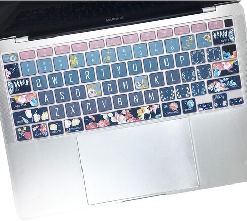 Keyboard Cover Protector for 2020 Apple MacBook Air 13.3 inch (Model: A2179, A2337 M1 Chip, US Layout) with Touch ID, Silicone Skin Keyboard Protector with Floral Design, Red Flower in Kuwait