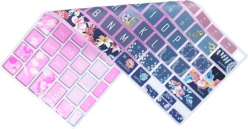 Keyboard Cover Protector for 2020 Apple MacBook Air 13.3 inch (Model: A2179, A2337 M1 Chip, US Layout) with Touch ID, Silicone Skin Keyboard Protector with Floral Design, Red Flower in Kuwait