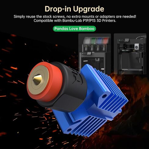 BIQU Panda Revo Hotend Compatible with Bambu-Lab X1C 3D Printer, High Flow Hotend up to 40mm3/s, Equipped with E3D Quick Nozzle Replacement Hotend in Kuwait