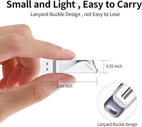 محرك فلاش SSK 64 جيجابايت USB C محرك أقراص مزدوج 2 في 1 OTG USB A 3.2 + محرك إبهام ذاكرة من النوع C، Thunderbolt Pendrive تصل إلى 150 ميجابايت/ثانية سرعة نقل الصور لهواتف Android/الأجهزة اللوحية/Mac/الكمبيوتر المحمول in Saudi Arabia