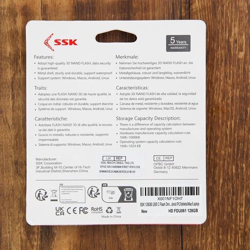 محرك فلاش SSK 64 جيجابايت USB C محرك أقراص مزدوج 2 في 1 OTG USB A 3.2 + محرك إبهام ذاكرة من النوع C، Thunderbolt Pendrive تصل إلى 150 ميجابايت/ثانية سرعة نقل الصور لهواتف Android/الأجهزة اللوحية/Mac/الكمبيوتر المحمول in Saudi Arabia