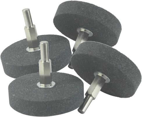 4 قطع من حجر الطحن المثبت - عجلة شحذ أحجار الطحن بأشكال متنوعة 1/4 بوصة للأدوات الدوارة والمثقاب والمطحنة in Kuwait