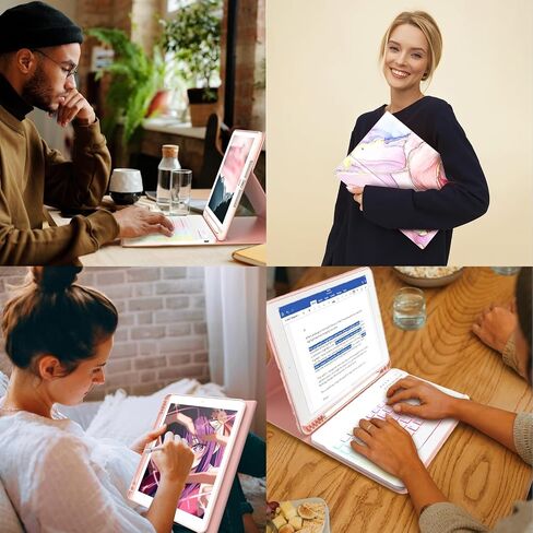 حافظة لوحة مفاتيح iPad الجيل التاسع الجديدة 10.2 بوصة 2021/(الجيل الثامن) 2020/(الجيل السابع) 2019، حافظة لوحة مفاتيح بإضاءة خلفية 7 ألوان لجهاز iPad 10.2 بوصة /iPad Air 3 10.5 بوصة (الجيل الثالث)/iPad Pro 10.5 بوصة مع حامل قلم رصاص( أرجواني) in Kuwait