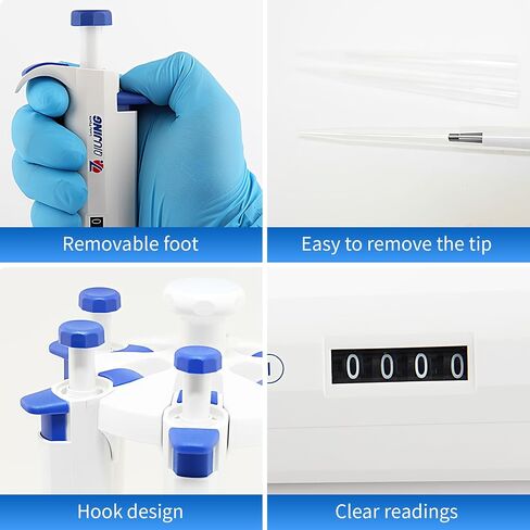 100ul-1000ul Adjustable Pipettor Pipette Digital Volume Display Window Single Channel Pipettor, High Accuracy Calibration Superior Material, Variable Volume for Scientific and Home Use in Saudi Arabia