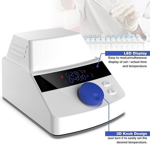 حاضنة حمام جافة رقمية صغيرة من FOUR E'S SCIENTIFIC مع غطاء تسخين، كتلة تسخين 15 × 1.5 مل، ما يصل إلى 5 برامج، درجة حرارة من 5 إلى 100 درجة مئوية، دقة ± 0.5 درجة مئوية in Kuwait