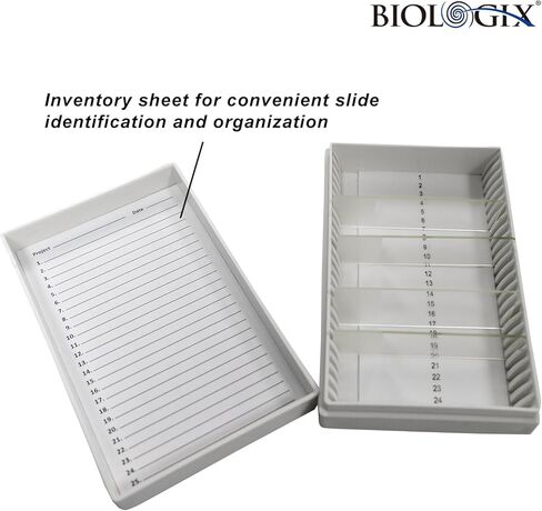 5PCS Microscope Slide Storage Box, 25-Place Plastic Microscope Slide Holder with Foam Liner for 25mm × 75mm Microslide, Assorted Colors in Kuwait