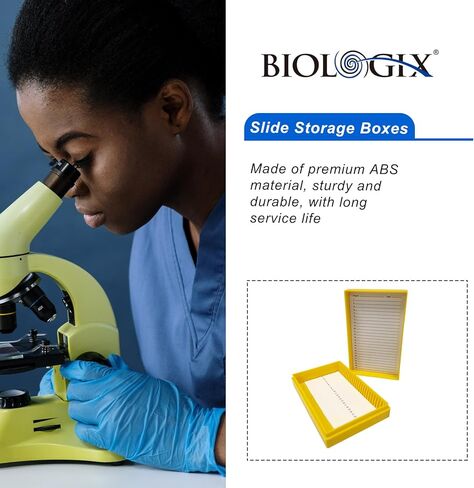 5PCS Microscope Slide Storage Box, 25-Place Plastic Microscope Slide Holder with Foam Liner for 25mm × 75mm Microslide, Assorted Colors in Kuwait