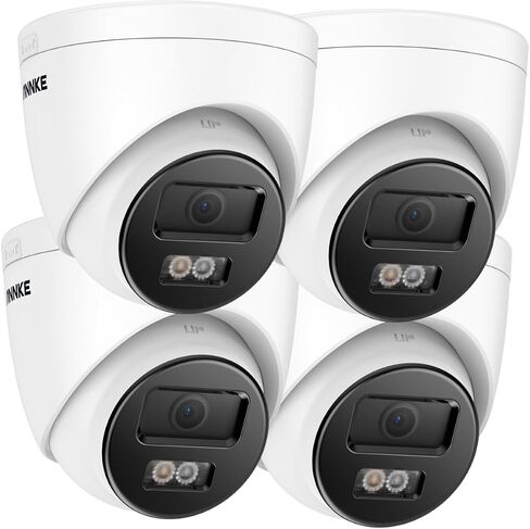 ANNKE C800 2-Pack 4K Ultra HD PoE IP Security Camera AI كشف المركبات البشرية، كاميرا برج خارجية بدقة 8 ميجابكسل مع تسجيل صوتي، عدسة 2.8 مم، زاوية واسعة، رؤية ليلية بالأشعة تحت الحمراء بطول 100 قدم، بطاقة SD تصل إلى 256 جيجابايت in Kuwait