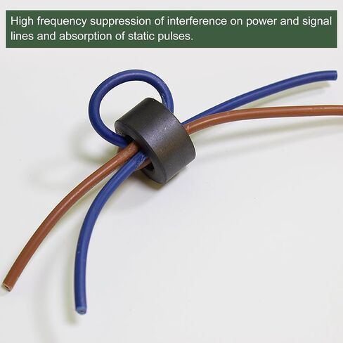 YOKIVE 2 Pcs Toroid Core, Ferrite Chokes Ring Iron Powder Inductor Ferrite Rings, Good for Power Transformers (Black, 33.7mm x 19.3mm x 11.3mm) in Saudi Arabia