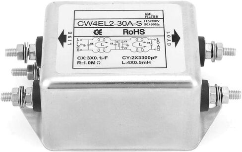 Fafeicy 115V/250V 50/60Hz CW4EL2-30A-S Single-phase Power EMI Filter Power Supply Filter, Inductors, Coils And Filters in Saudi Arabia