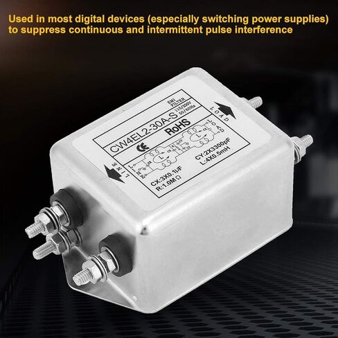 Fafeicy 115V/250V 50/60Hz CW4EL2-30A-S Single-phase Power EMI Filter Power Supply Filter, Inductors, Coils And Filters in Saudi Arabia