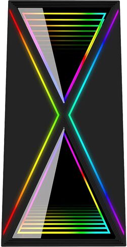 Bgears b-BlackWidow-RGB Black Gaming PC ATX case, Special Ripple effect Front Panel, Tempered Glass side. 2 x USB3.0, 3 x PWM 120mm ARGB Fans, Fan Controller with Remote, Support up to EATX board in Saudi Arabia