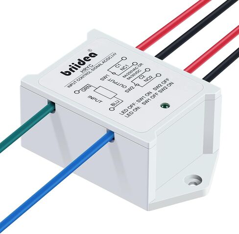 DPST 1NO 1NC 8Amp وحدة تتابع الطاقة، Briidea 24V AC/DC جهد التحكم في مرحل الطاقة، أبيض in Kuwait