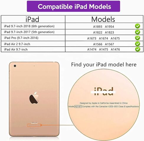 YIHE Kids Case for iPad 9.7" 6th/5th Gen, Air 2nd/1st, Pro 9.7", Cyan&Pink in Kuwait
