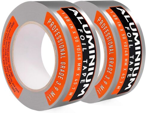 Aluminum Foil Tape - High Temperature Aluminum Tape for Ductwork, HVAC Tape - Metal Repair - Dryer Vent Tape -2 Inch by 150 Feet (50 Yards) 3.9 Mil in Saudi Arabia