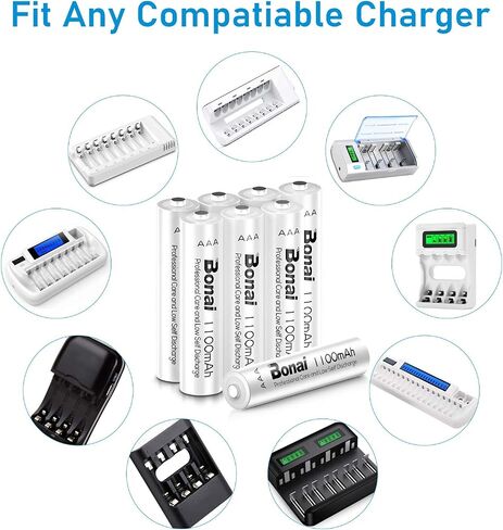 BONAI AAA Rechargeable Batteries 24 Pack, 1100mAh 1.2V Ni-MH High Capacity Triple A Battery in Kuwait