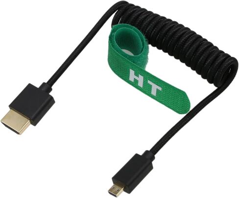 Micro HDMI to HDMI 4K 8K 60p Cable for Sony A6500 A7III A7C ZV-E10 Canon R5 R7 GH4 X-T4 Z50 ATOMOS Ninja V Feelworld Camera Monitor Type A D HDMI 2.1 Blue Braided Coiled 30cm in Kuwait