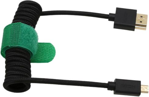 Micro HDMI to HDMI 4K 8K 60p Cable for Sony A6500 A7III A7C ZV-E10 Canon R5 R7 GH4 X-T4 Z50 ATOMOS Ninja V Feelworld Camera Monitor Type A D HDMI 2.1 Blue Braided Coiled 30cm in Kuwait
