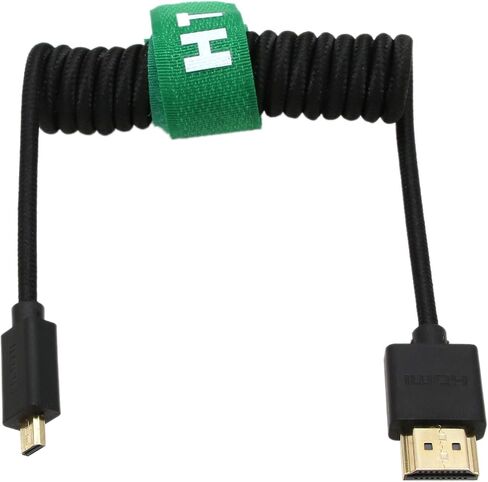 Micro HDMI to HDMI 4K 8K 60p Cable for Sony A6500 A7III A7C ZV-E10 Canon R5 R7 GH4 X-T4 Z50 ATOMOS Ninja V Feelworld Camera Monitor Type A D HDMI 2.1 Blue Braided Coiled 30cm in Kuwait