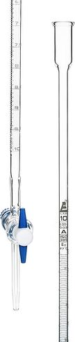 EISCO Micro Burette, 10ml - ASTM, Class A, ±0.02ml Accuracy - Borosilicate Glass - Straight Bore PTFE Stopcock - 0.02ml White Graduations in Saudi Arabia