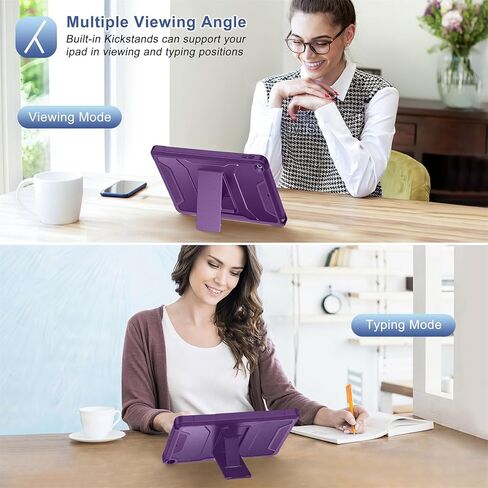 حافظة Soke لجهاز iPad الجيل التاسع/الثامن/السابع مقاس 10.2 بوصة (إصدار 2021/2020/2019)، غطاء واقٍ متين مقاوم للصدمات مع مسند مدمج لجهاز Apple iPad 10.2 بوصة - أزرق داكن in Kuwait