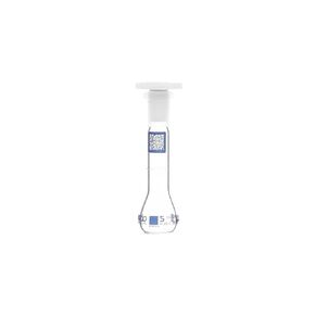 Eisco Volumetric Flask, 5mL - Class A - Borosilicate Glass, Polyethylene Stopper, 10/19 Socket - QR Code Marking for Calibration Certificate