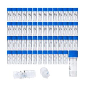 1.5ml Cyogenic Vials, Cryogenic Vials with External Thread White Caps, Sterile Vial with Self-Standing Bottom, No Bottom Code, with Side Barcode, Case of 1000