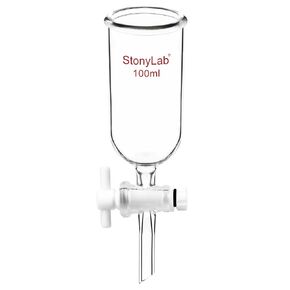 قمع إسقاط من stonylab، قمع سحاحة من زجاج البورسليكات مع محبس PTFE للاستخدام في المختبر والمنزل، 100 مل