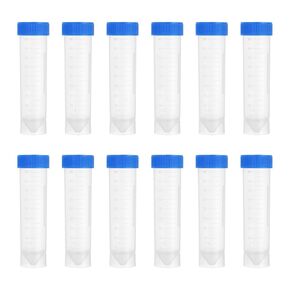 PATIKIL 50ML Plastic Centrifuge Tubes, 150 Pcs Self Standing Test Tube Container with Leak-Proof Blue Screw Caps and Graduated Marks for Laboratory Liquid