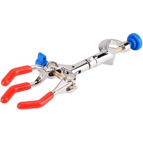3-Prong Swivel Clamp, Sturdy 3 Prong Single Adjust Multipurpose 360 Degree Swivel Rubber Coated Clamp with Boss Head for Laboratory Use