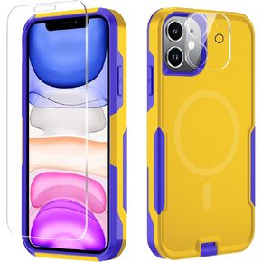 Case for iPhone 11, Heavy Duty Rugged Case Belt Clip Holster Protective Cover [Shockproof] [Tempered Glass Screen Protector+Camera Lens Protector] for Apple iPhone 11 (Aqua)
