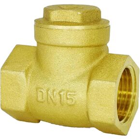 3" Swing Brass Check Valve DN80, 3 Female Thread Horizontal One Way Check Valve, Oil Water Fuel Gas Air Check Valve to Prevent Water Backflow for Sump Pump and Air Compressor