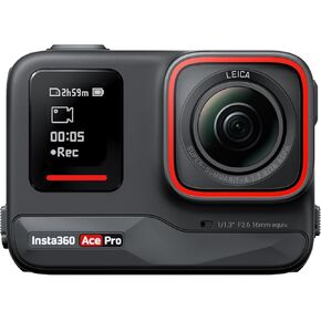 Insta360 Ace Pro - Waterproof Action Camera Co-Engineered with Leica, Flagship 1/1.3" Sensor and AI Noise Reduction for Unbeatable Image Quality, 4K120fps, 2.4" Flip Screen & Advanced AI Features.