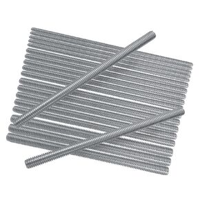 20Pcs Fully Threaded Rod, M3/M4/M5/M6 x 100mm Length 304 Stainless Steel Thread Bar Studs, Silver Tone