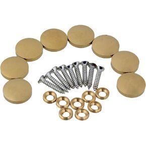RDEXP 20mm Dia Golden Decorative Mirror Table Brass Round Screw Cap Nails Home Decor Wardrobes Furniture Fittings Pack of 8