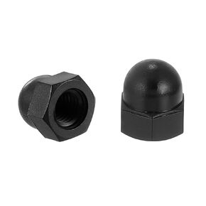 uxcell M12x1.75 Acorn Cap Nuts, 50Pcs Nylon Dome Cap Head Acorn Nut Hardware Nuts for Bolt Cover, Black