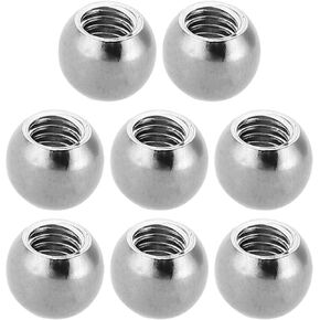 PATIKIL M4x10mm Ball Nuts Knob, 8 Pcs Female Thread 304 Stainless Steel Round Blind Hole Screw Cap Cover for Lighting Machinery DIY Decoration, Silver