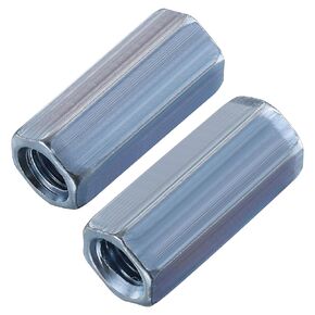 Wensilon(100 pcs)1/4"-20 Coupling Nuts zinc, Extended Hexagon Plated Steel Rod Coupling Nuts