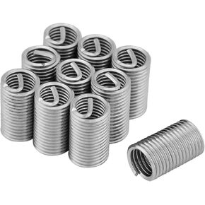 10 Pcs 304 Stainless Steel Helicoil M8 Helicoil Thread Repair Kit M8x1.25x3D Wire Screw Sleeve Inserts Thread Repair Kit