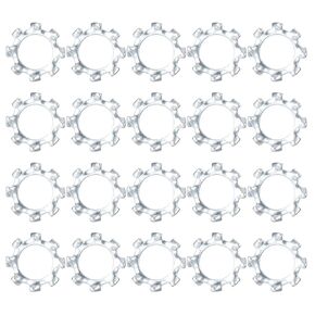 uxcell M8 100Pcs External Tooth Star Lock Washers, Carbon Steel Zinc Plated Tooth Locking Ring Washers Quick Speed Star Nut Locking Fastener, White
