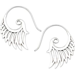 NOVICA Artisan Handmade .925 Sterling Silver Drop Earrings Indonesian Wing 'Winged Beauty'