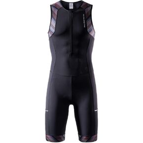 MY KILOMETRE Men’s Triathlon Tri Suit with 2 Big Side Pockets Triathlon Racing Suit with Front Zip