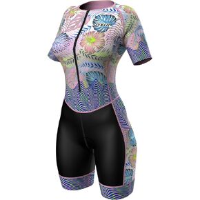 WIXEN PRO Race Suit Women Triathlon Suit Sleeve Trisuit Aerodynamic Bike Run swim Suit Back Pocket