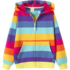 Julerwoo Toddler & Girls Full Zip Hoodie Soft Cotton Zipper Sweatshirts Tie Dye Printed Sweater Hooded