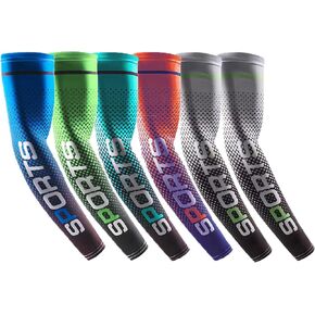 6 Pairs Arm Sleeves UV Protection Cooling Men Women Sunblock Cycling Arm Cover